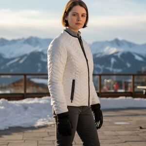 Eddie Bauer Goose Down Quilted Jacket ~ LIKE NEW ~      size Small